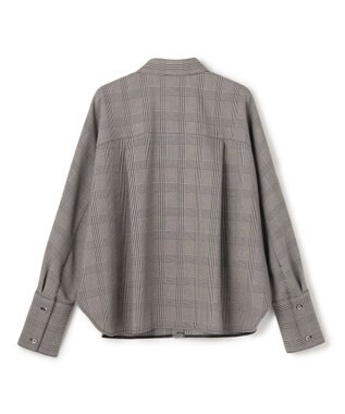 uncrave ウォッシャブルウールライクツイル2 ドルマンシャツ ブラックチェック