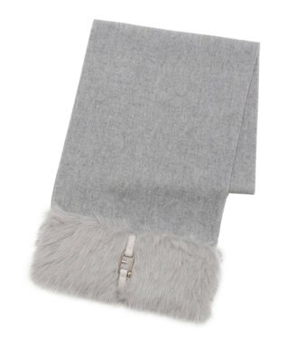 WEB限定】FURLA ウール100％×ベルト付きファーマフラー