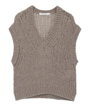 AMERICAN HOLIC 【選べる丈】甘編みニットベスト Gray Beige