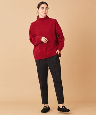 ANY ラムウールバックテイルニット レッド系