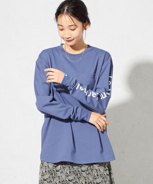 SHARE PARK LADIES 【UNISEX】吸水速乾 ショルダーロゴロングスリーブTシャツ（S・Mサイズ） アッシュネイビー
