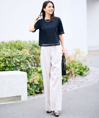 【SHIHOさん着用・セットアップ対応】リネンストレッチワイド パンツ