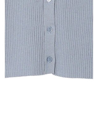 earth music&ecology リブコンパクトカーディガン Blue