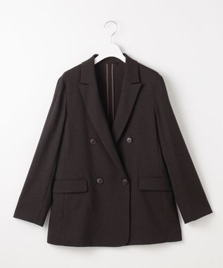 自由区 S 【セットアップ対応】リネンライクシンセティックテーラード ジャケット ダークブラウン