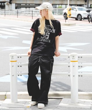 WEGO 【ユニセックス着用ITEM】バイカラーロゴT（SS） ブラック