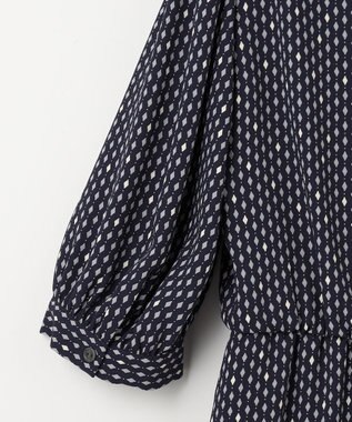 23区 S 【洗える】バックサテンアムンゼンレーユルダイヤプリント ワンピース ネイビー系
