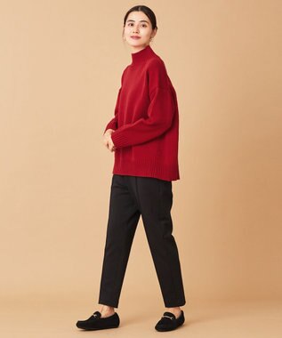 ANY ラムウールバックテイルニット レッド系