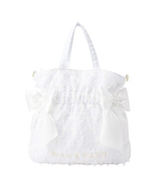 Maison de FLEUR レースダブルリボン２Ｗａｙトートバッグ Off White