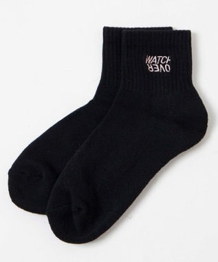 WEGO デザインロゴ刺繍アンクル底パイルソックス 柄1