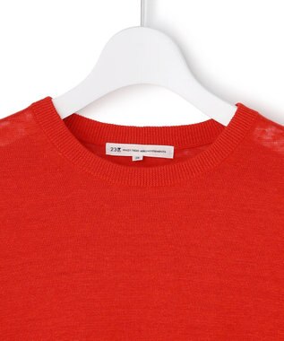 23区 【先行予約】ピュアリネンハイゲージ パフスリーブ ニット レッド系