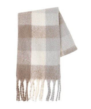 Green Parks ボリュームチェックマフラー Beige