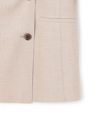 23区 【先行予約】リネンライクグロッシー ハーフスリーブ ダブル ジャケット ベージュ系