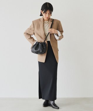 russet レザー巾着4WAYショルダーバッグ(CE-1454) Black