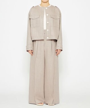 uncrave ヘリンボーン リネン ワイドパンツ（uncrave WHITE） フラックスA