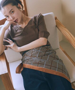 earth music&ecology 大判スカーフ Camel