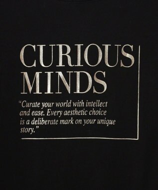 YECCA VECCA 【UVカット】ワイドスリーブ箔プリントTee Black