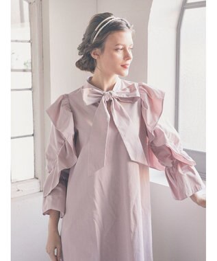 Maison de FLEUR ラッフルボウタイワンピース Pink