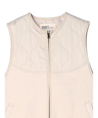 CRAFT STANDARD BOUTIQUE キルティングボア切替ベスト Ivory