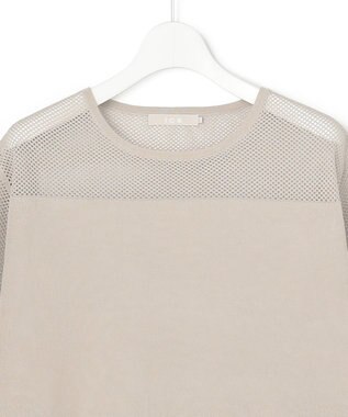 ICB L パネルパターンメッシュ ニットプルオーバー トープ