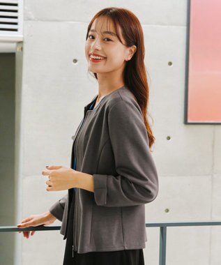 Tiaclasse 【洗える】ソフトダンボールジャケット チャコールグレー