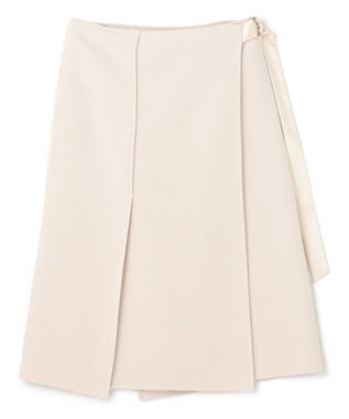 BEIGE， GRASSE / サテンベルト付きリバーラップスカート Ecru