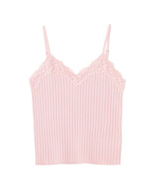 earth music&ecology レースリブキャミソール Pink