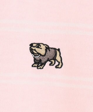 J.PRESS YORK STREET 【UNISEX】ブルドッグワンポイント ボーダー Tシャツ ピンク系1