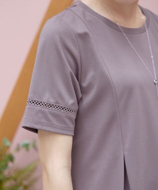 Tiaclasse 【サラごこち】はしごレースチュニック ピンクモカ