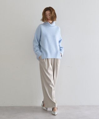 YECCA VECCA 裏起毛サテンリラックスパンツ Gray Beige