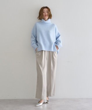 YECCA VECCA 裏起毛サテンリラックスパンツ Gray Beige