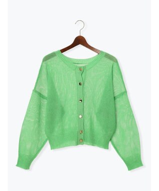 Te chichi 【WEB限定カラーあり】ペーパータッチヤーン2wayメッシュニット グリーン