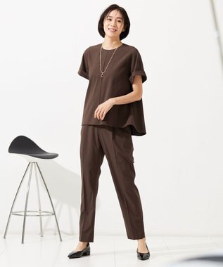 自由区 【カタログ掲載・セットアップ対応・接触冷感・UVケア・洗える】ファンクショナルクロス ブラウス ブラウン