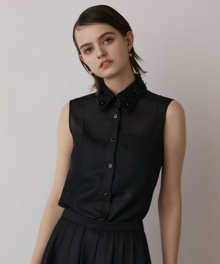 シアーメッシュノースリーブ