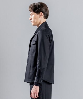 JOSEPH HOMME スムースサテンストレッチ　CPOシャツ ブラック系