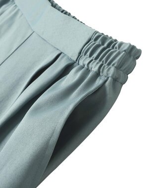 YECCA VECCA 裏起毛サテンリラックスパンツ Blue