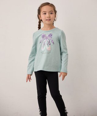 ANY KIDS ミラクルスパンコール 長袖Tシャツ ミント×バレエ