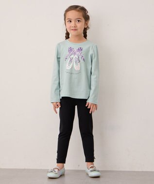 ANY KIDS ミラクルスパンコール 長袖Tシャツ ミント×バレエ