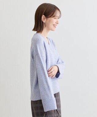 Green Parks ラメＶネックコンパクトニットプルオーバー Purple