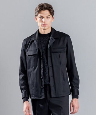 JOSEPH HOMME スムースサテンストレッチ　CPOシャツ ブラック系