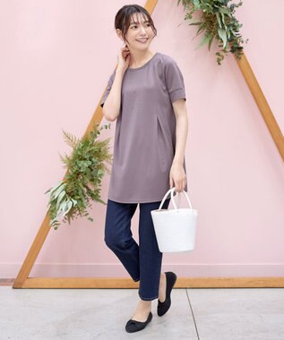 Tiaclasse 【サラごこち】はしごレースチュニック ピンクモカ