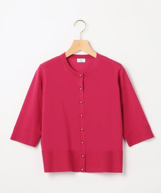 組曲 【先行予約】シアーニット5分袖 カーディガン チェリーローズ系