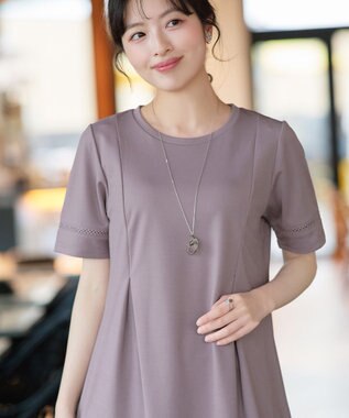 Tiaclasse 【サラごこち】はしごレースチュニック ピンクモカ