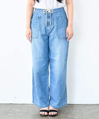 caqu FS linen easy wide リネンウエストゴムワイドストレート 3years