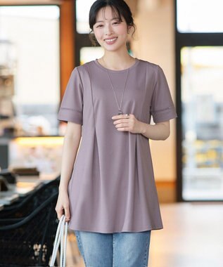 Tiaclasse 【サラごこち】はしごレースチュニック ピンクモカ