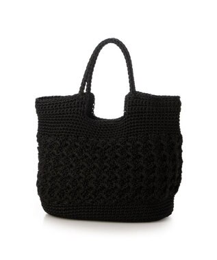 UNBILLION カシュカシュ cachecache / 柄編みベーシックトート カゴバッグ ブラック