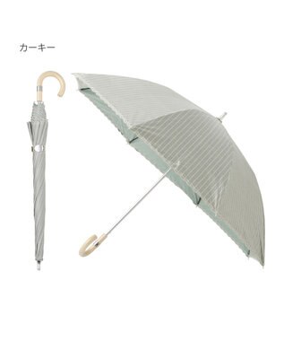 MOONBAT 【軽量】POLO RALPH LAUREN 晴雨兼用日傘 長傘 ストライプスカラ／遮光 遮熱 UV カーキー