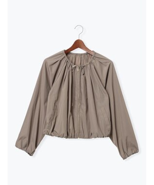 Te chichi ノーカラーギャザージップブルゾン モカ