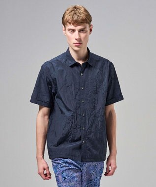 JOSEPH HOMME 【新素材】ランダムプリーツワッシャー　レギュラーカラー半袖シャツ