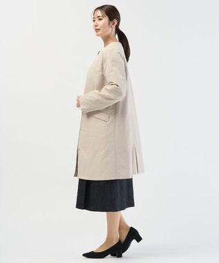 J.PRESS LADIES S 【2way】VINAジェットオックス ノーカラー コート グレージュ系