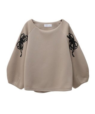 Green Parks ■ＥＳＣＡＲ　リボンコード刺繍プルオーバー Beige